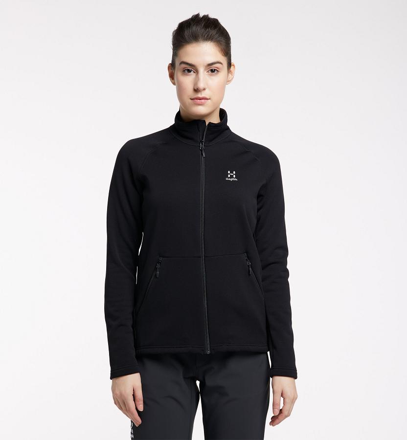 Haglöfs Bungy Fleece Black For Womens BMGJV8209 Australia